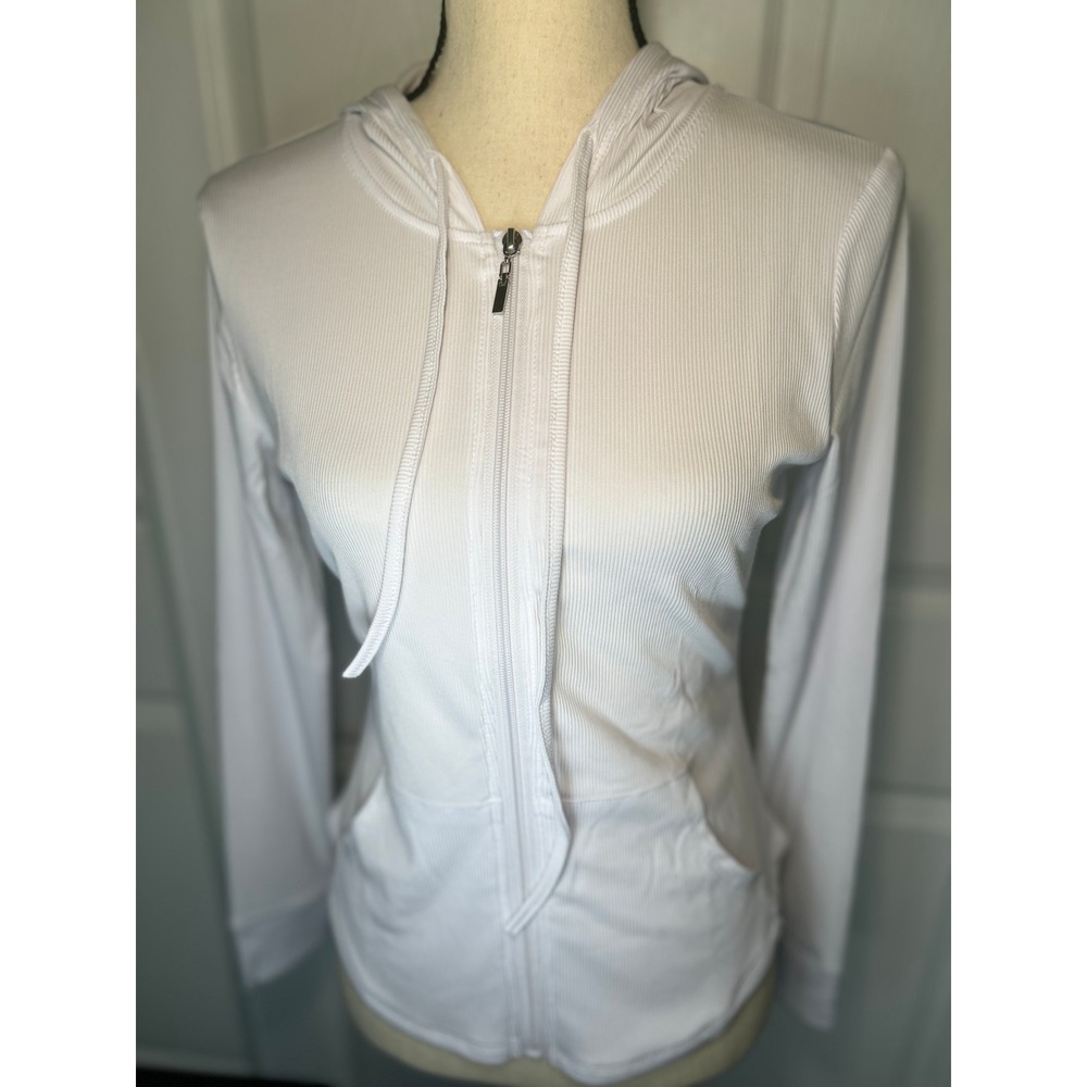 Lululemon Ribbed Nulu Hooded Define Jacket White LW4AWLS Size 10